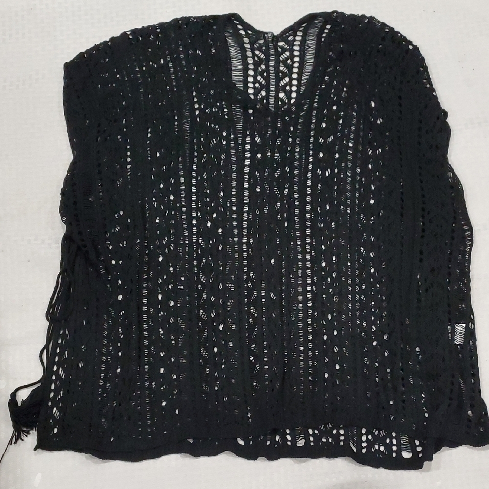 Chic Black Lace Blouse Swim Cover Up - Picture 11 of 11